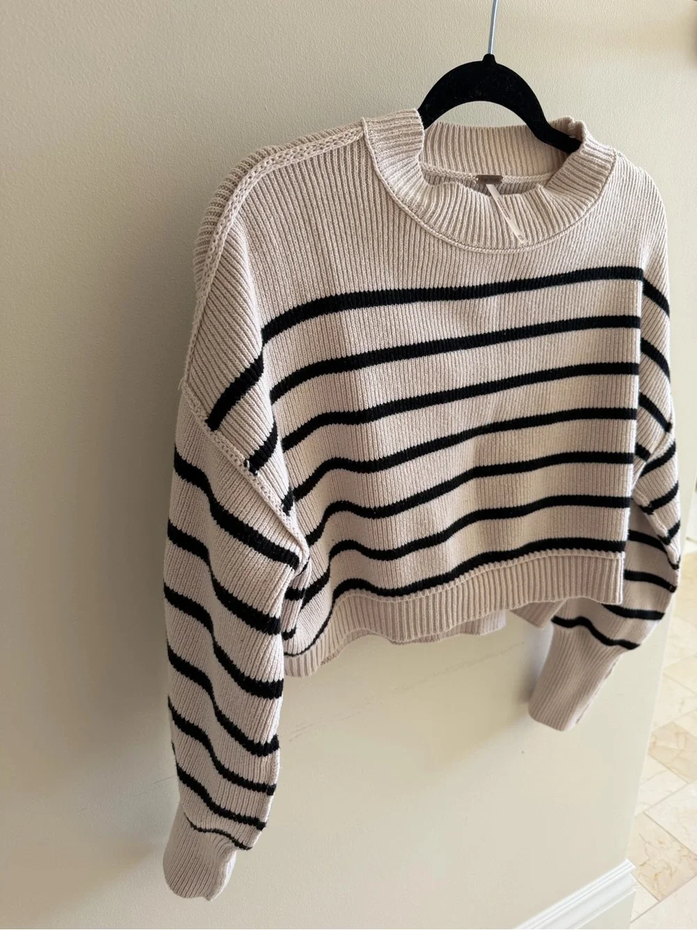 Free People Easy Street Stripe Rib Crop Sweatet